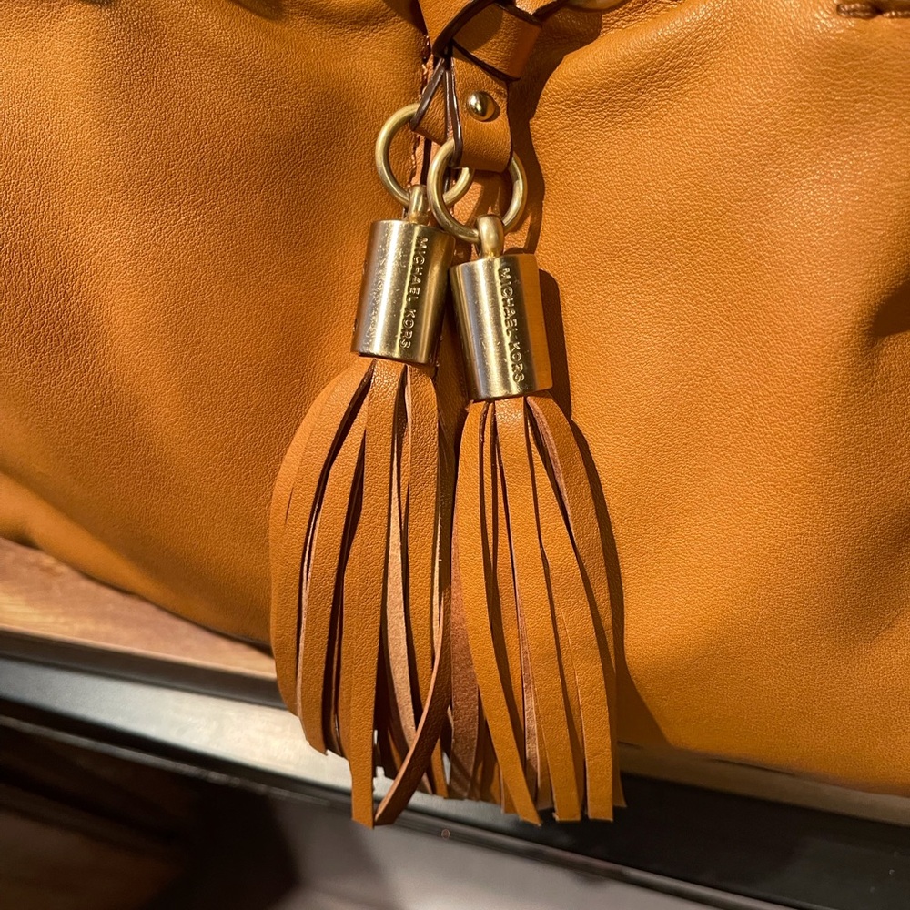 Michael Kors Astor Braided Tasseled Satchel Shoulder Bag - Picture 10 of 14